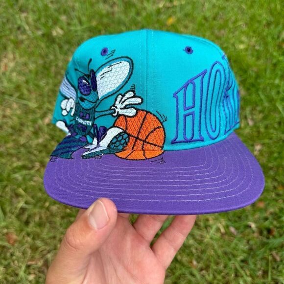 Vintage 90s Starter Charlotte Hornets Big Monster Logo NBA Basketball Snapback H - Picture 1 of 7